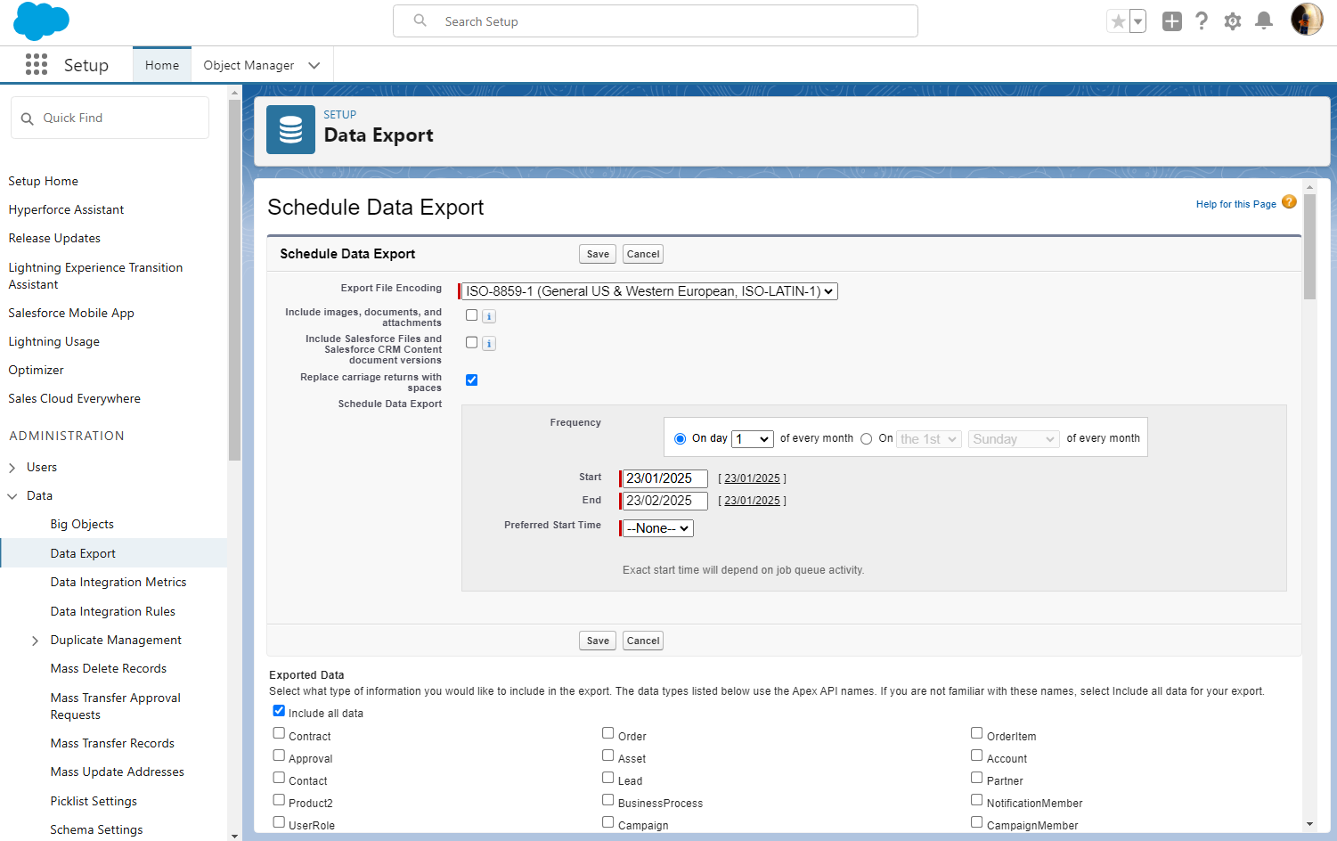 Salesforce Data Export