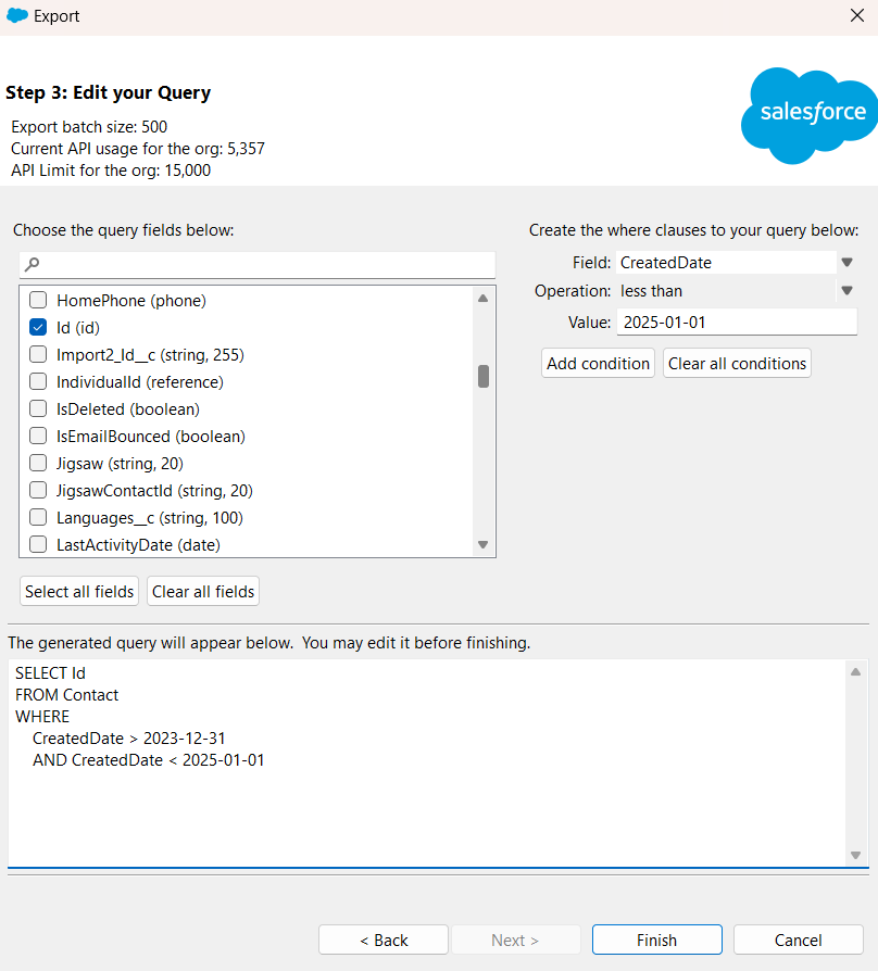 Edit Salesforce Query