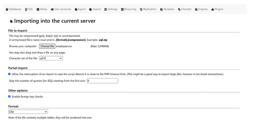 data importing