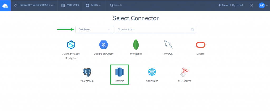 Skyvia select connectors