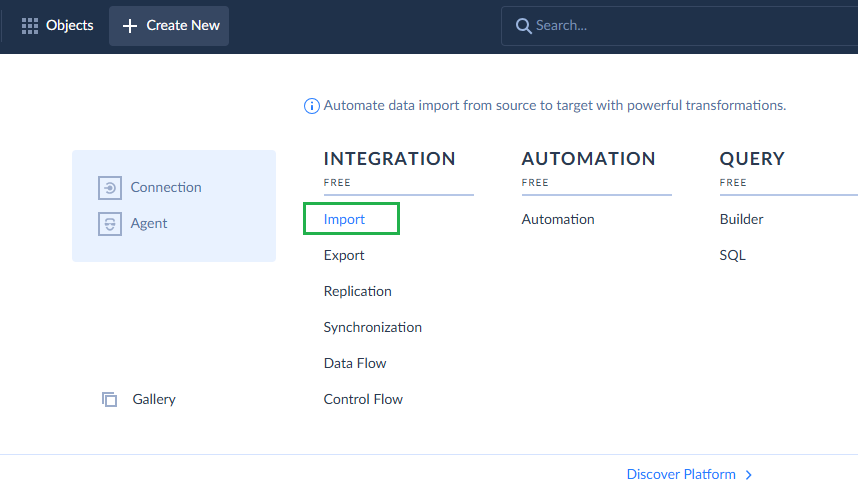 Skyvia's import scenario