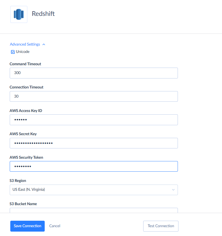 Skyvia's Redshift connector