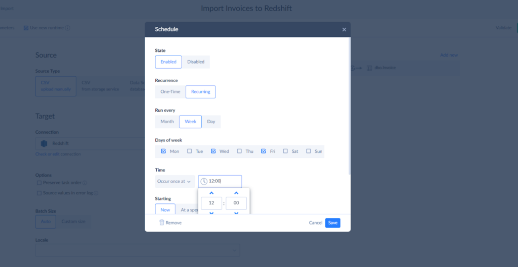 Skyvia's schedule task