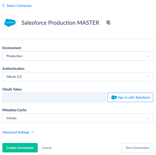 CREATE A CONNECTION FOR EACH SALESFORCE ORG IN SKYVIA