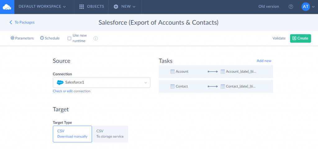 export Account and Contact objects as CSV files from Salesforce to Excel