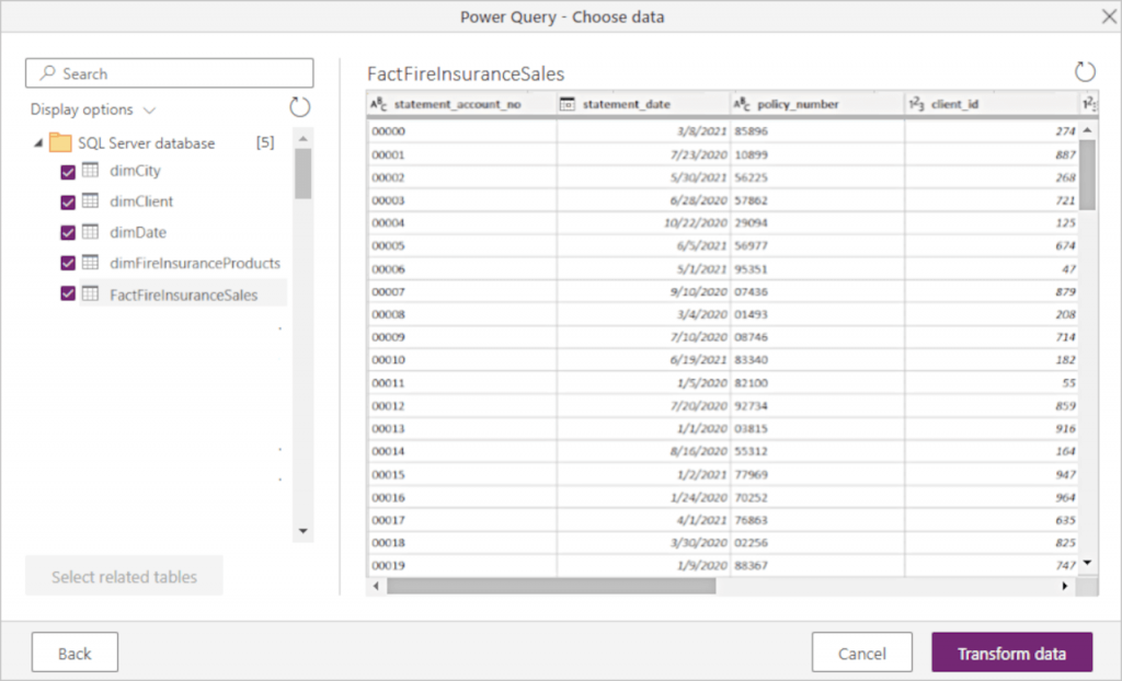 Power BI ETL: choose the tables you need​ in the Data Flow