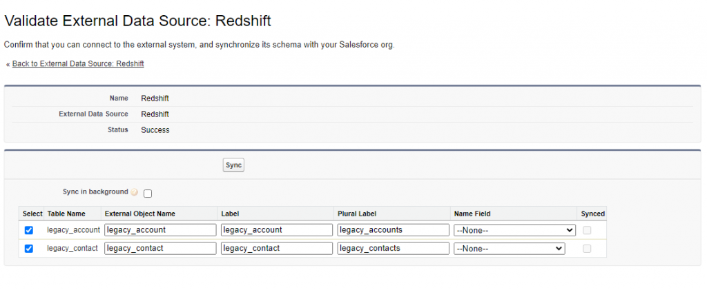 CREATING EXTERNAL DATA SOURCE IN SALESFORCE: Step 3