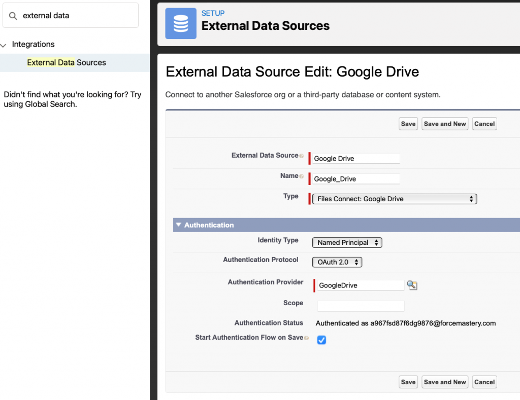 External data sources