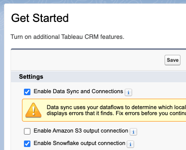 ENABLE TABLEAU CRM SYNC OUT Step 2