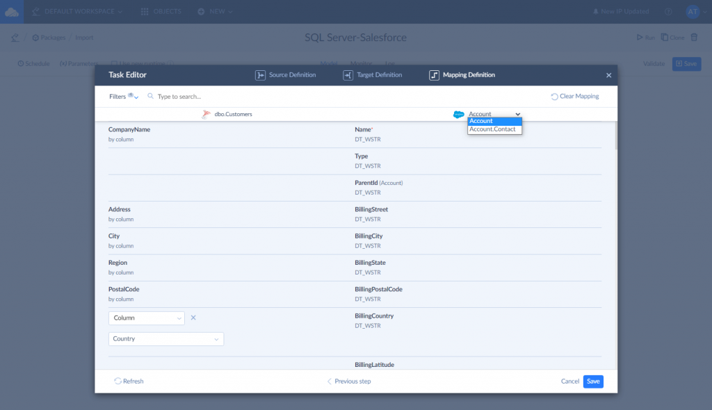 CREATE AN IMPORT PACKAGE TO MIGRATE DATA FROM SALESFORCE TO SQL SERVER VIA SKYVIA 4