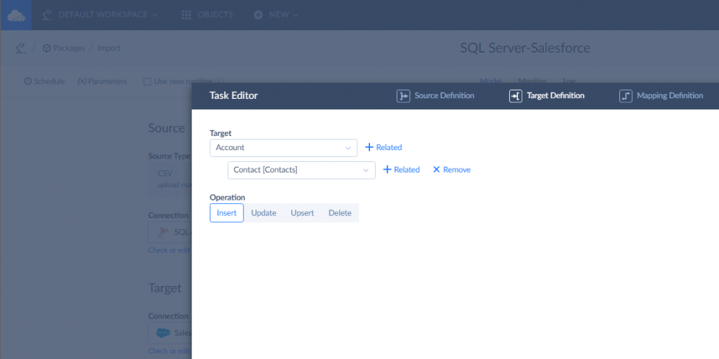 CREATE AN IMPORT PACKAGE TO MIGRATE DATA FROM SALESFORCE TO SQL SERVER VIA SKYVIA 3