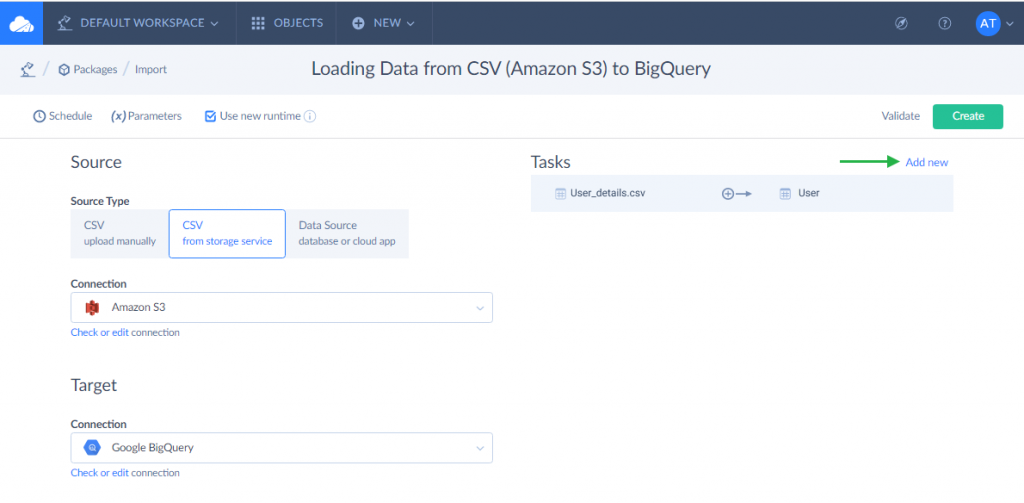 CREATE CONNECTION TO BIGQUERY IN SKYVIA 2