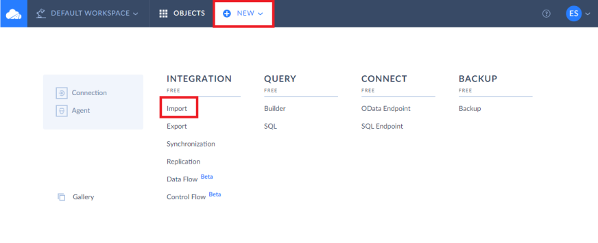 Step 3. Create the Skyvia Package to Import CSV File to SQL Server