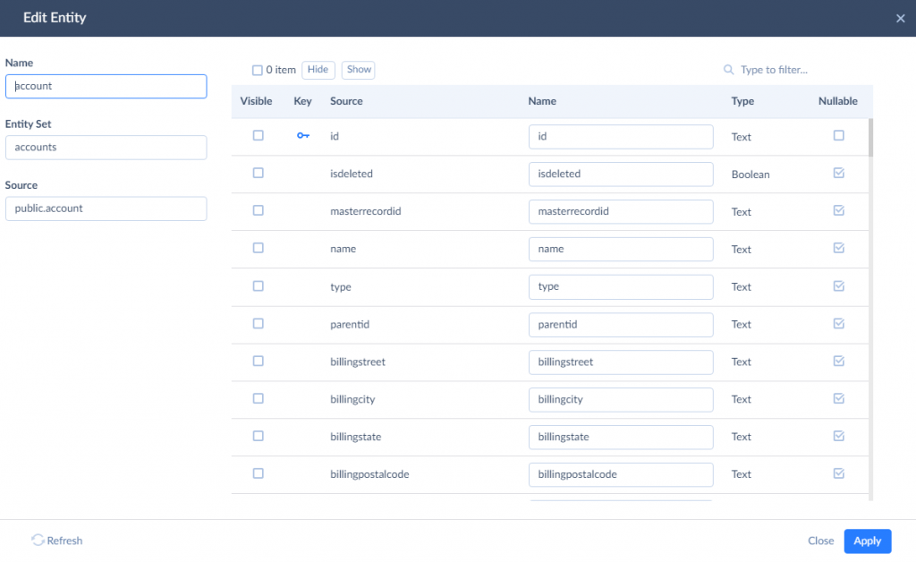 Salesforce to Amazon Redshift Integration via Skyvia OData endpoint: Step 4