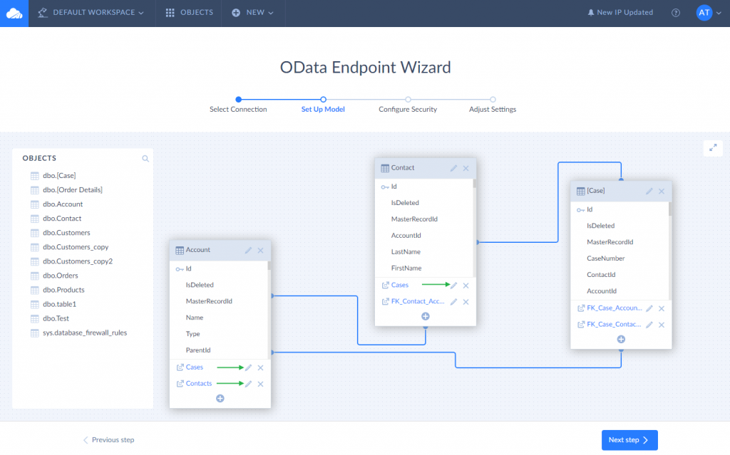 CREATE ODATA ENDPOINT TO SQL SERVER IN SKYVIA 3