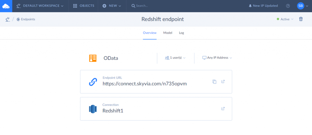 Salesforce to Amazon Redshift Integration via Skyvia OData endpoint: Step 8