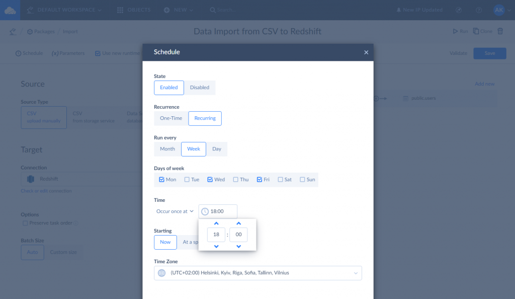 Auto Import Data into Amazon Redshift with Skyvia 3