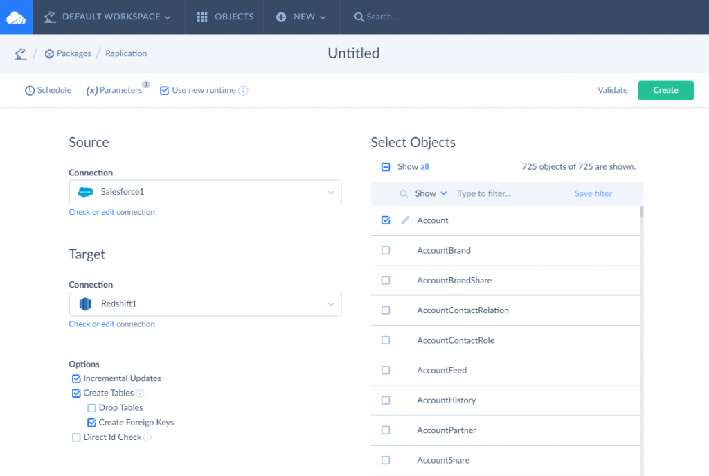 Salesforce to Amazon Redshift Integration with Skyvia: Step 5