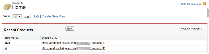Viewing Tab with External Salesforce Objects