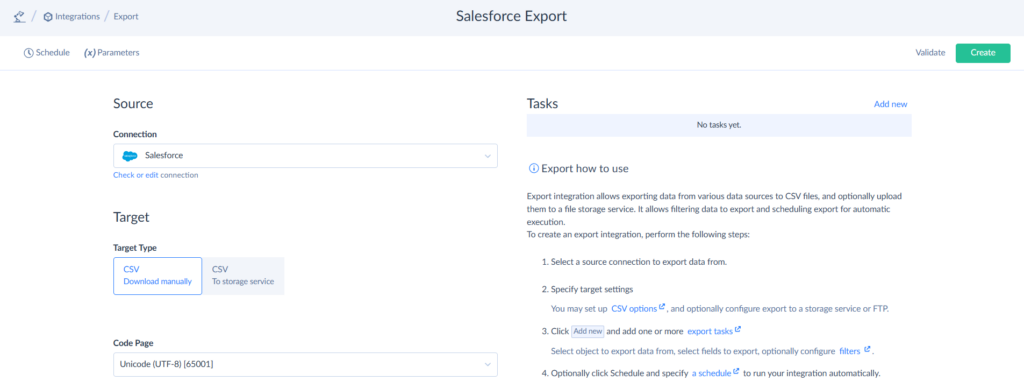 Salesforce Export by Skyvia