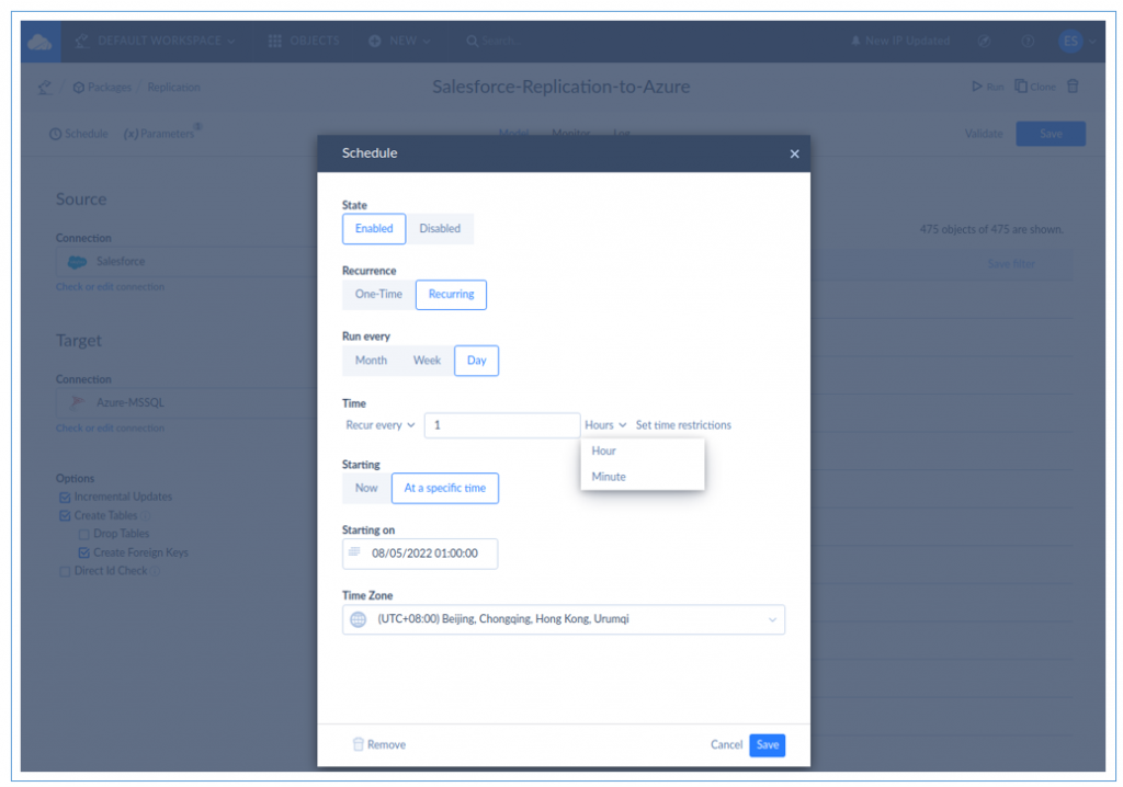 Replicating Salesforce to Azure SQL Database in Skyvia 2