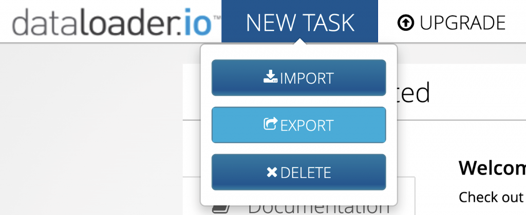 Dataloader.io New Task