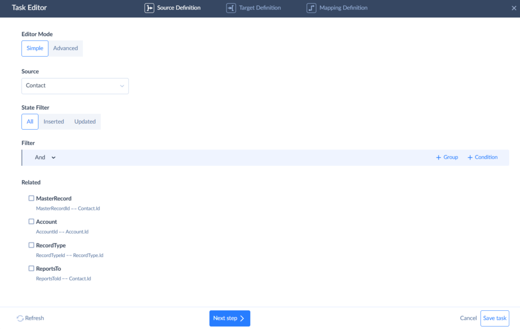 Task editor