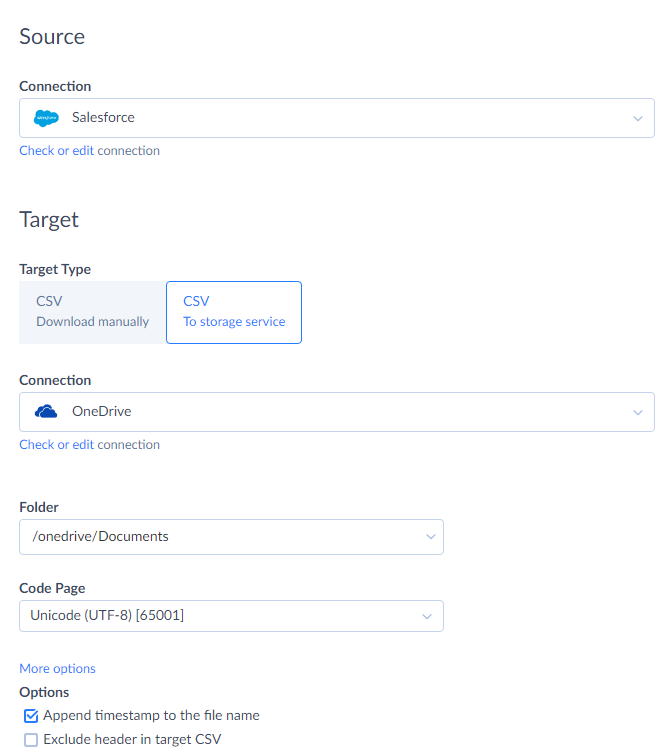 Target type in Skyvia