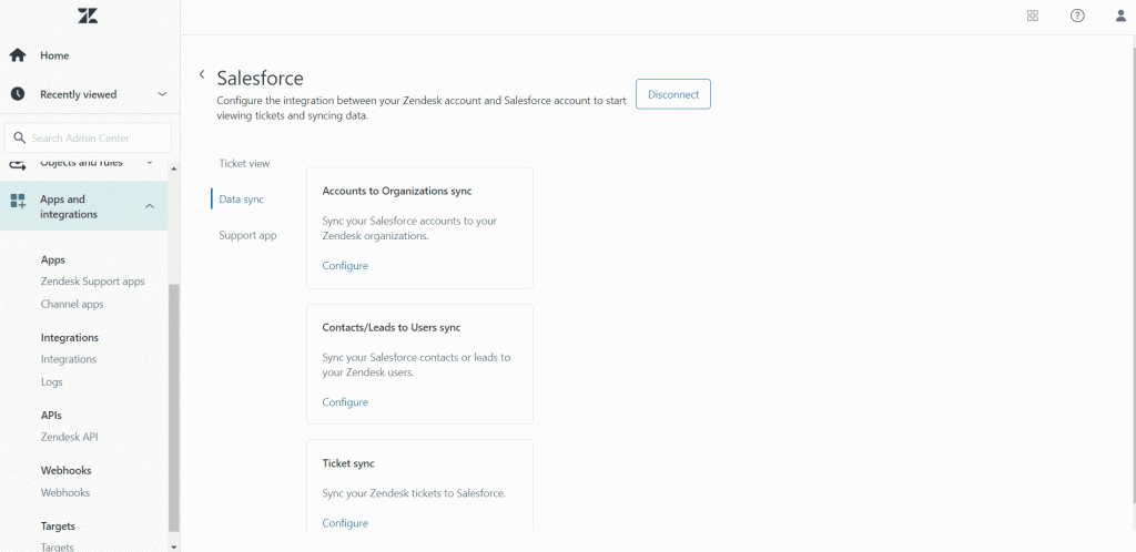 Salesforce Zendesk Integration via Zendesk Admin Center 4