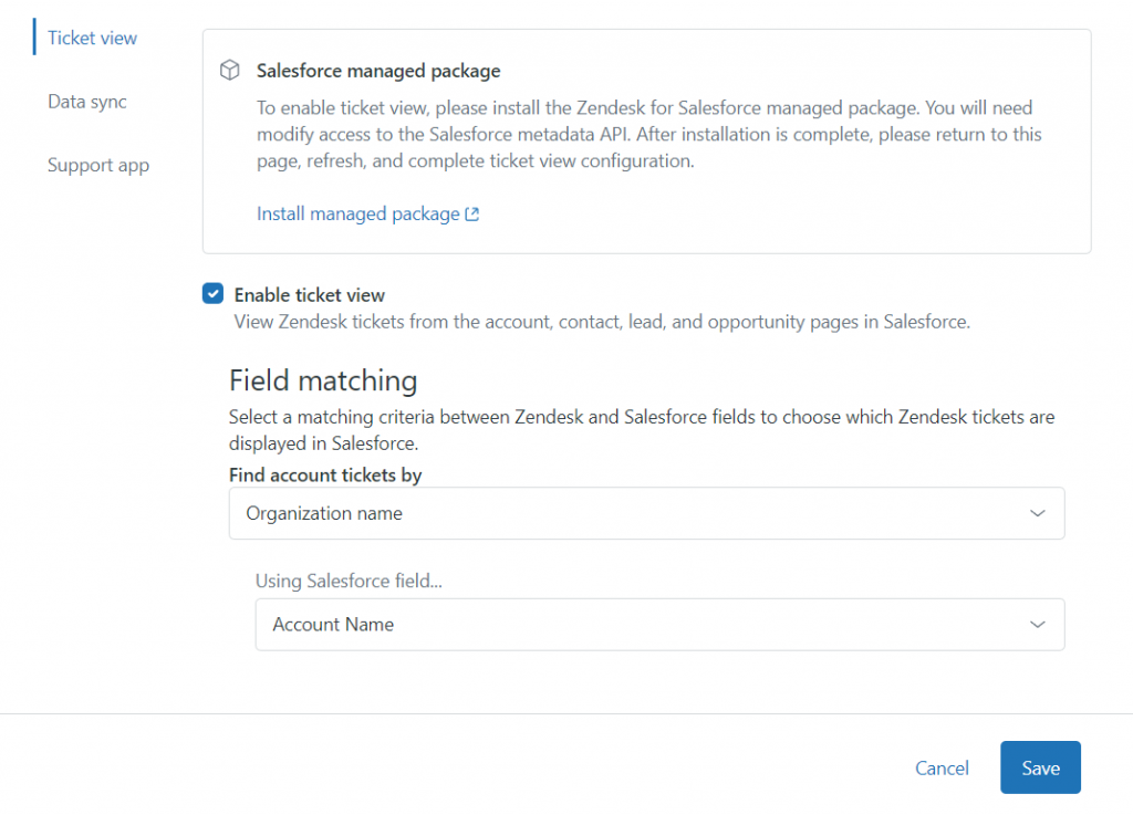 Salesforce Zendesk Integration via Zendesk Admin Center 2