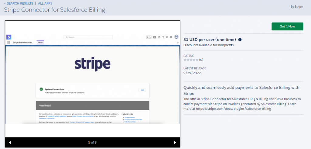 Stripe Connector for Salesforce Billing