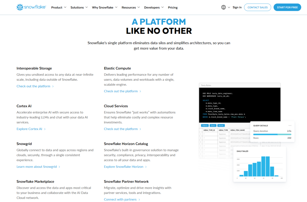 Snowflake platform