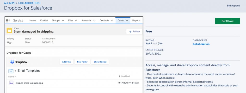 How to Use Dropbox for Salesforce Application 1