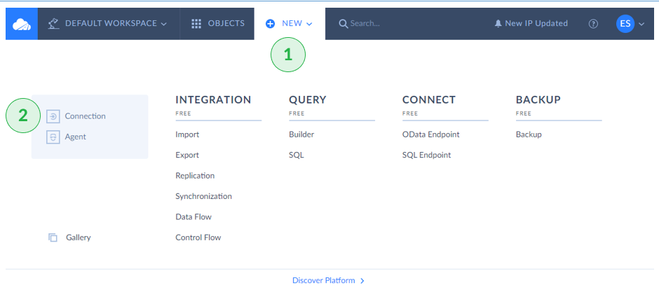 Creating the Salesforce Connection for batch ETL processing in Skyvia 1