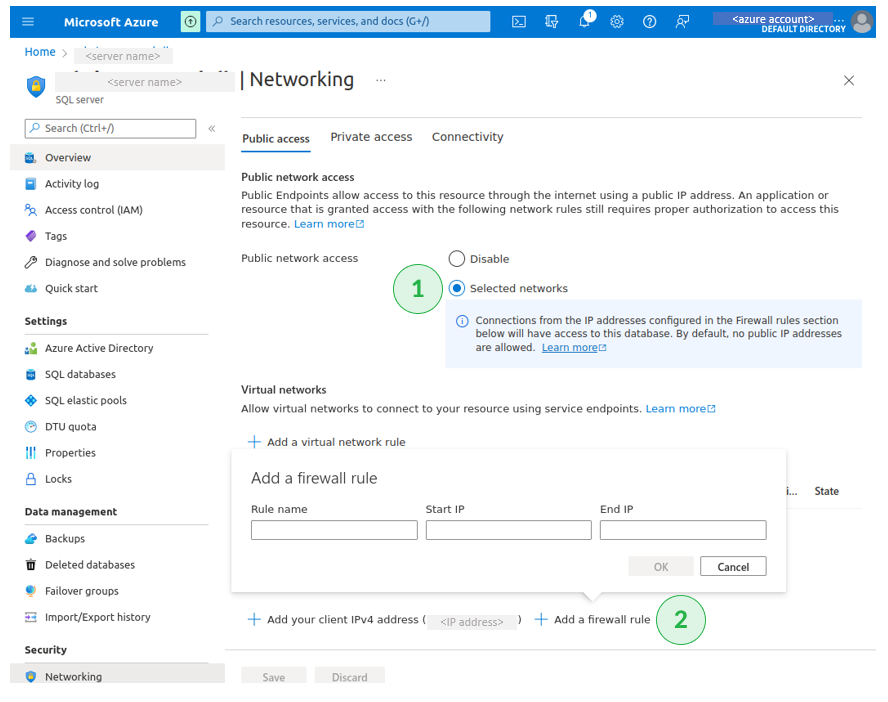 Creating the Azure SQL Database Connection for batch ETL processing in Skyvia 1