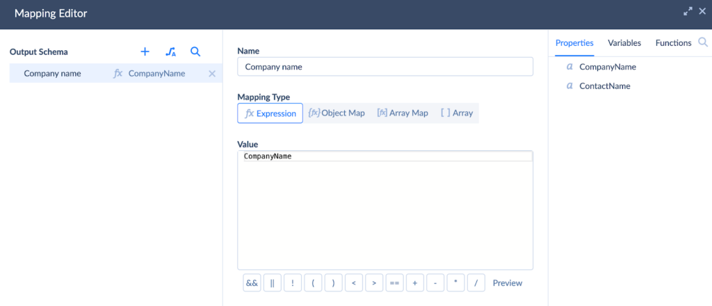 Mapping editor Data Flow