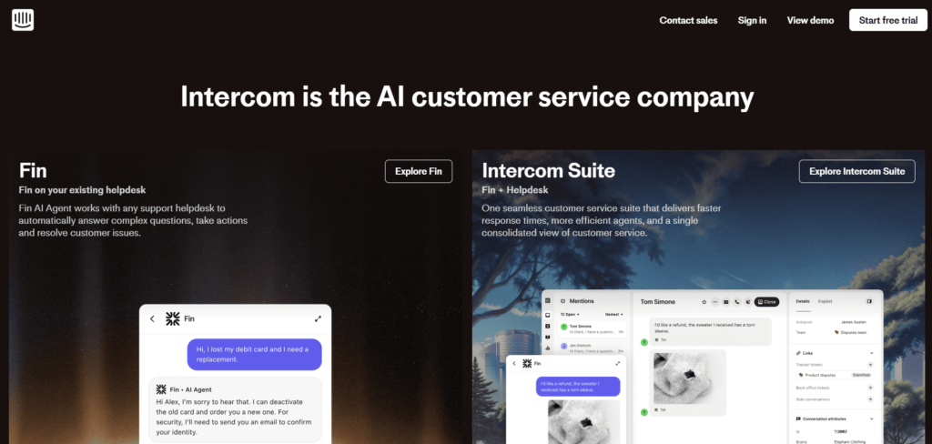 Intercom main page