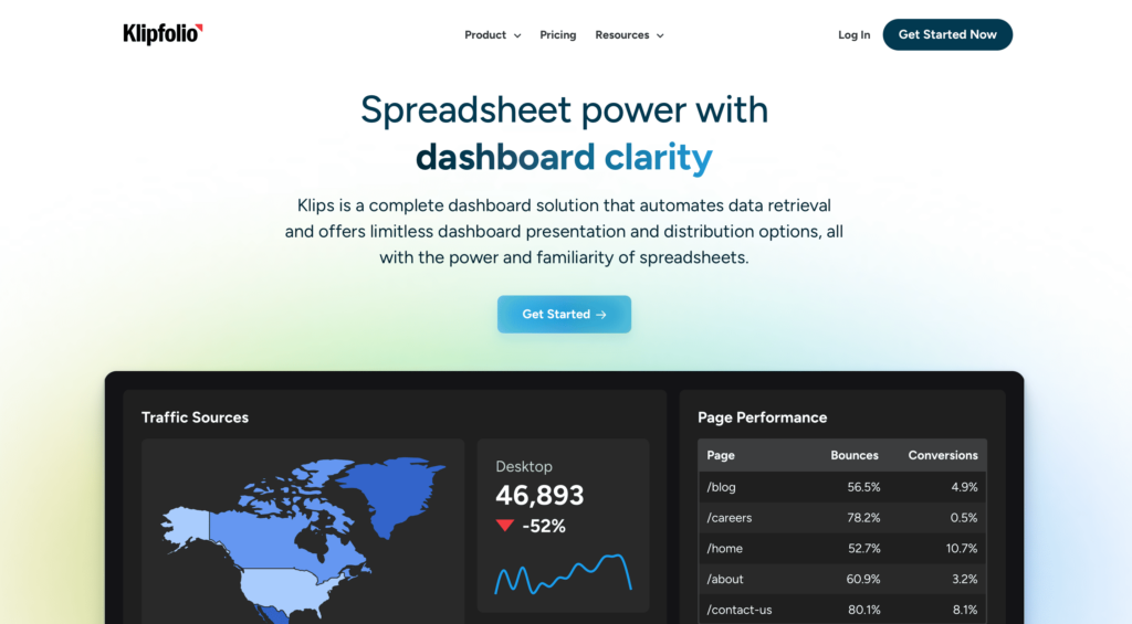 Klipfolio main page
