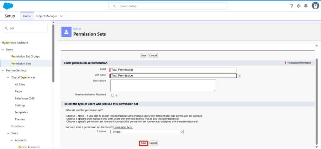 New Salesforce Permission