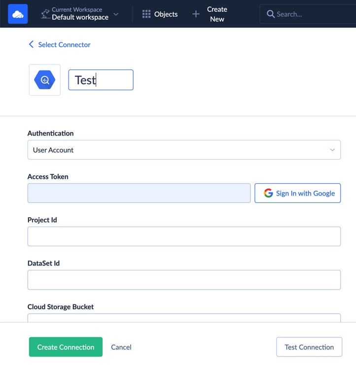 Google BigQuery connection by Skyvia
