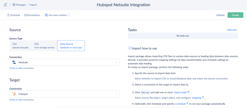 Hubspot and NetSuite integration by Skyvia