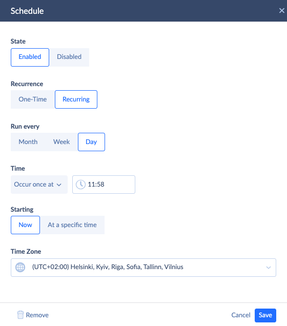 schedule by Skyvia