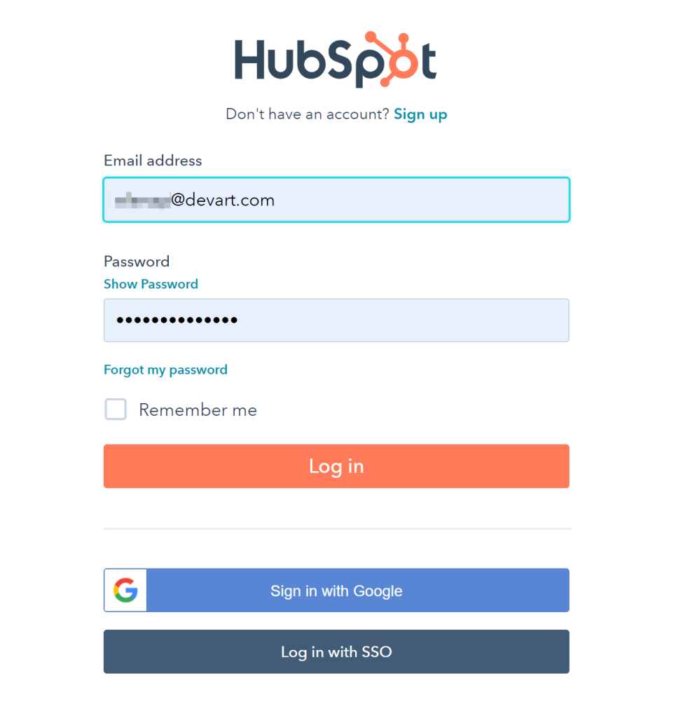 Create Hubspot connection by Skyvia