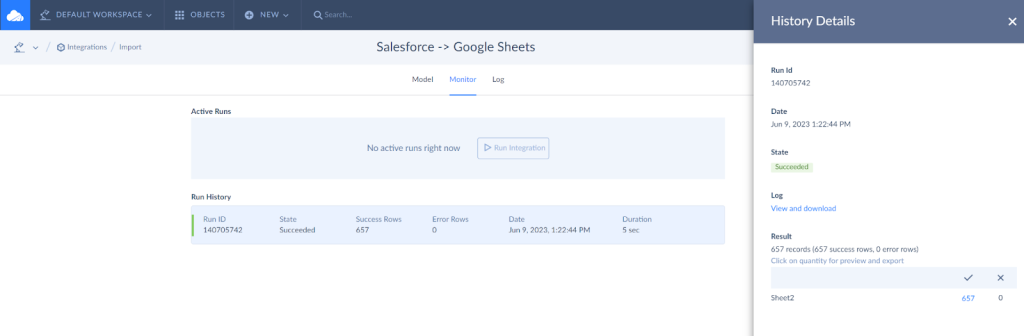 Salesforce to Google Sheets by Skyvia