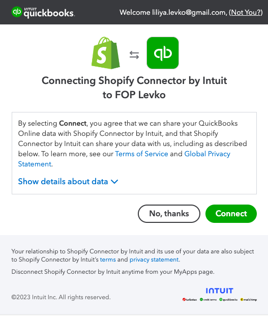 Shopify connector