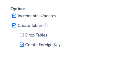 Replication options by Skyvia