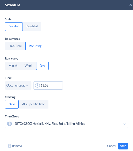 schedule by Skyvia