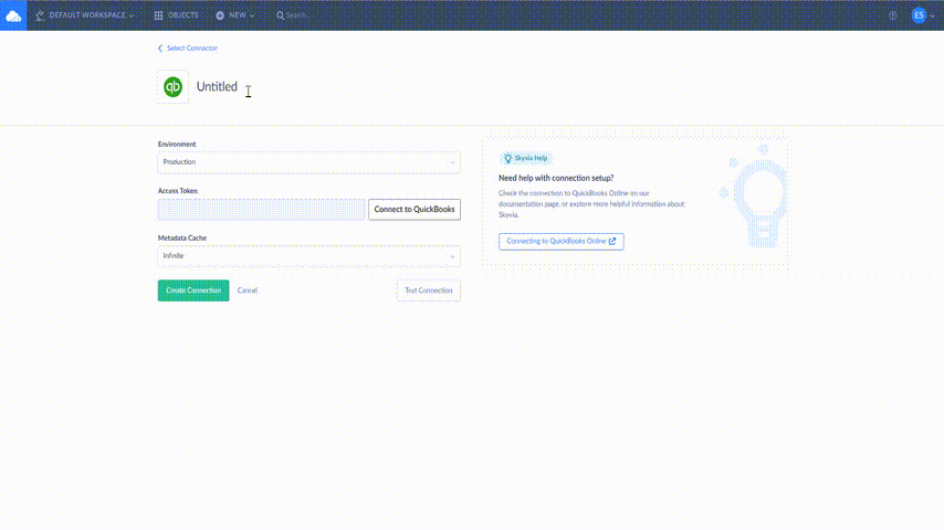 configure connection by Skyvia