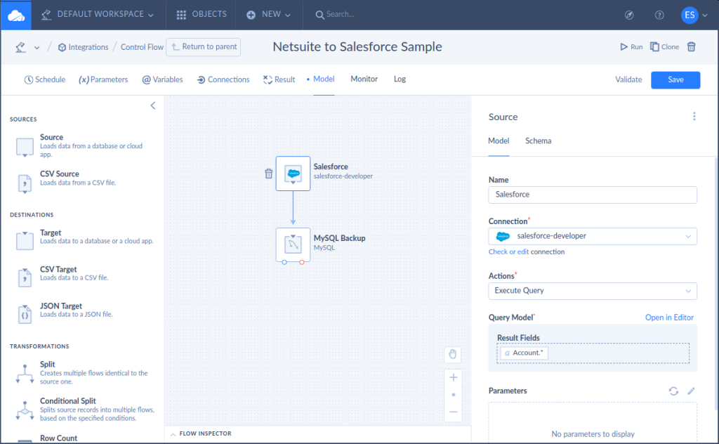 Data Flow for backup by Skyvia