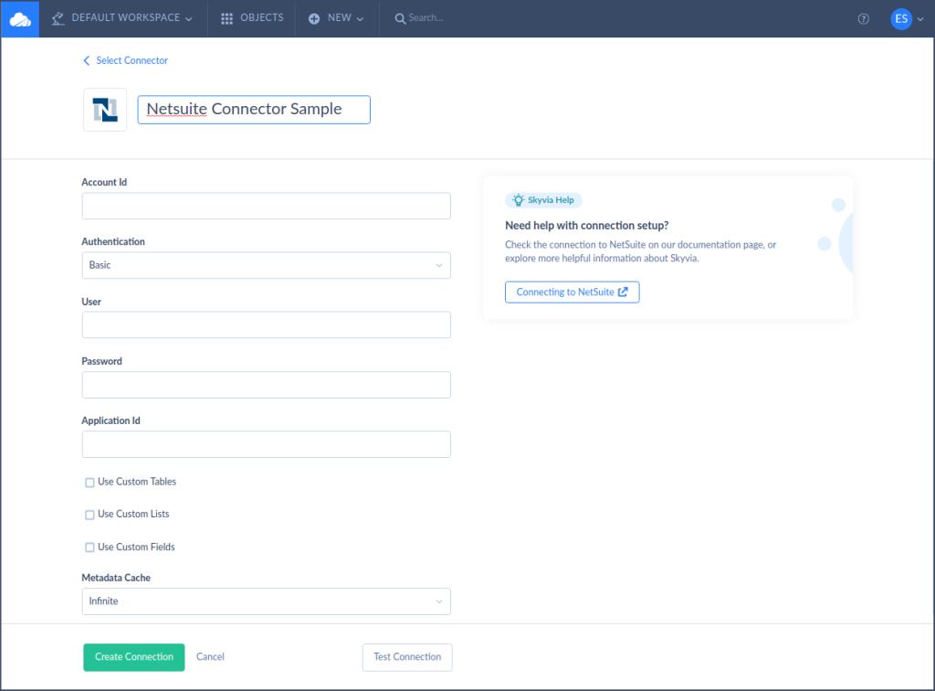 NetSuite connector by Skyvia